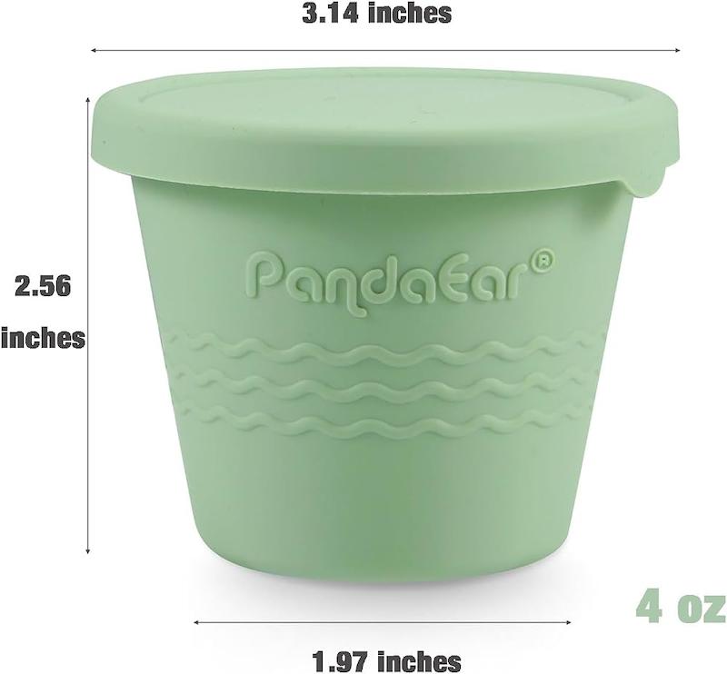 ست ۱۲ عددی ظرف ذخیره غذای کودک سیلیکونی (PandaEar 12 Pack Silicone Baby Food Storage Containers)