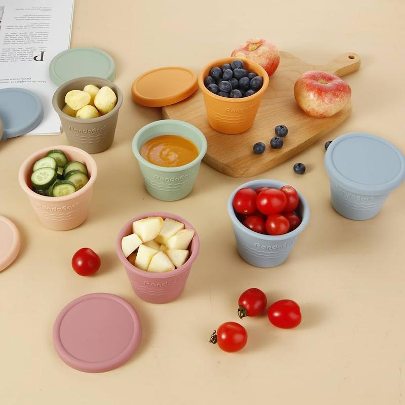 ست ۱۲ عددی ظرف ذخیره غذای کودک سیلیکونی (PandaEar 12 Pack Silicone Baby Food Storage Containers)