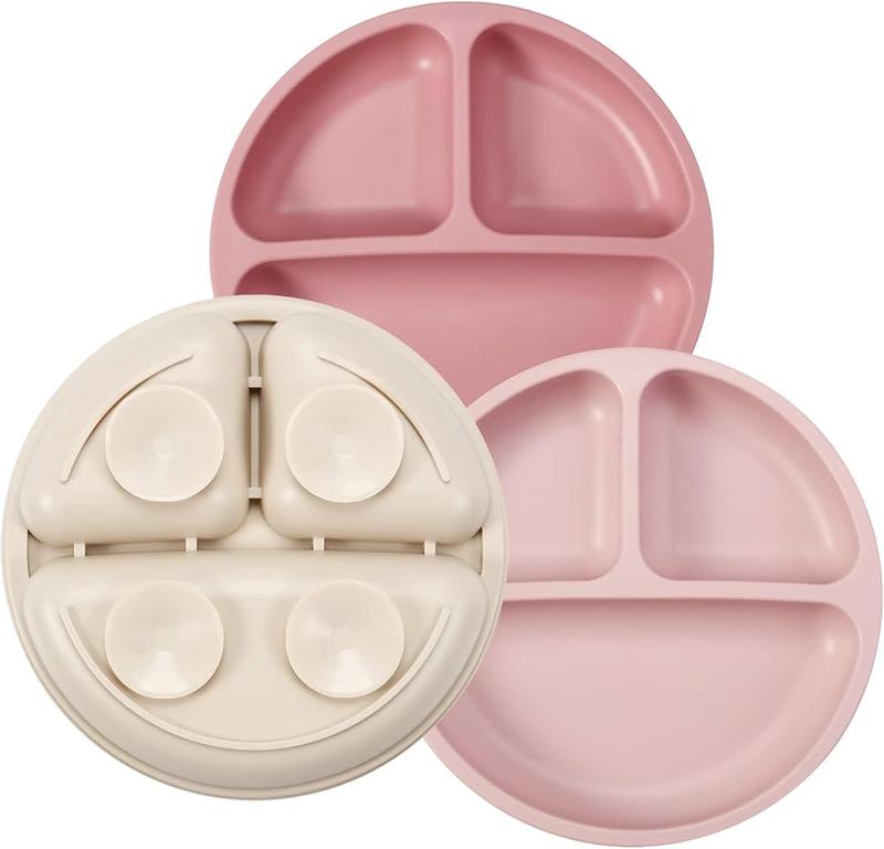 ست ۳ عددی بشقاب مکش‌دار سیلیکونی (PandaEar Divided Unbreakable Silicone Baby Plates)
