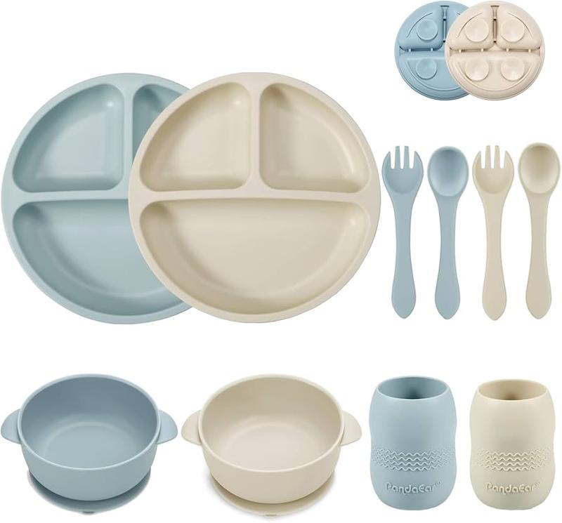 ست کامل ۱۰ تکه غذاخوری سیلیکونی  (PandaEar Silicone Baby Feeding Set)