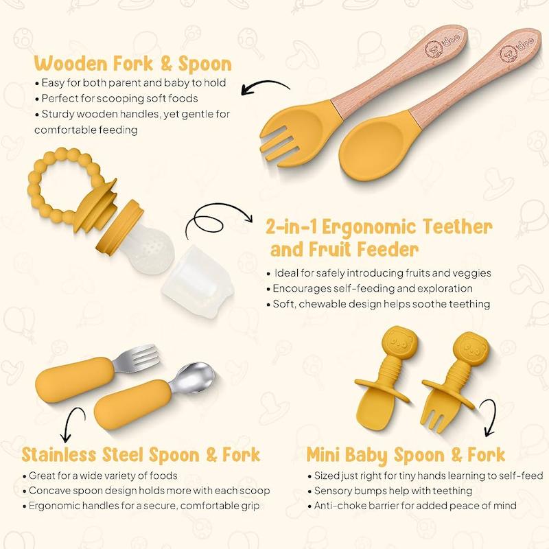 ست ۱۷ تکه غذاخوری جامع کودک اودو (O'doe 17-Piece Baby Weaning Set - Rose)