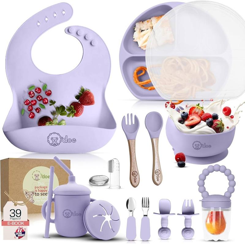 ست ۱۷ تکه غذاخوری جامع کودک اودو (O'doe 17-Piece Baby Weaning Set - Rose)