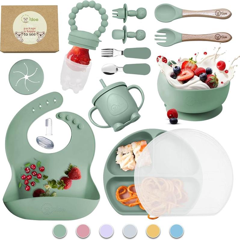 ست ۱۷ تکه غذاخوری جامع کودک اودو (O'doe 17-Piece Baby Weaning Set - Rose)