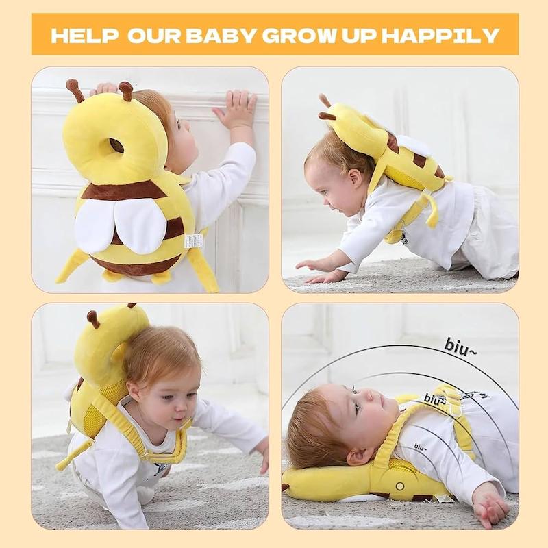 محافظ سر کودک طرح زنبور عسل (Bee Baby Head Protection Pillow Backpack)