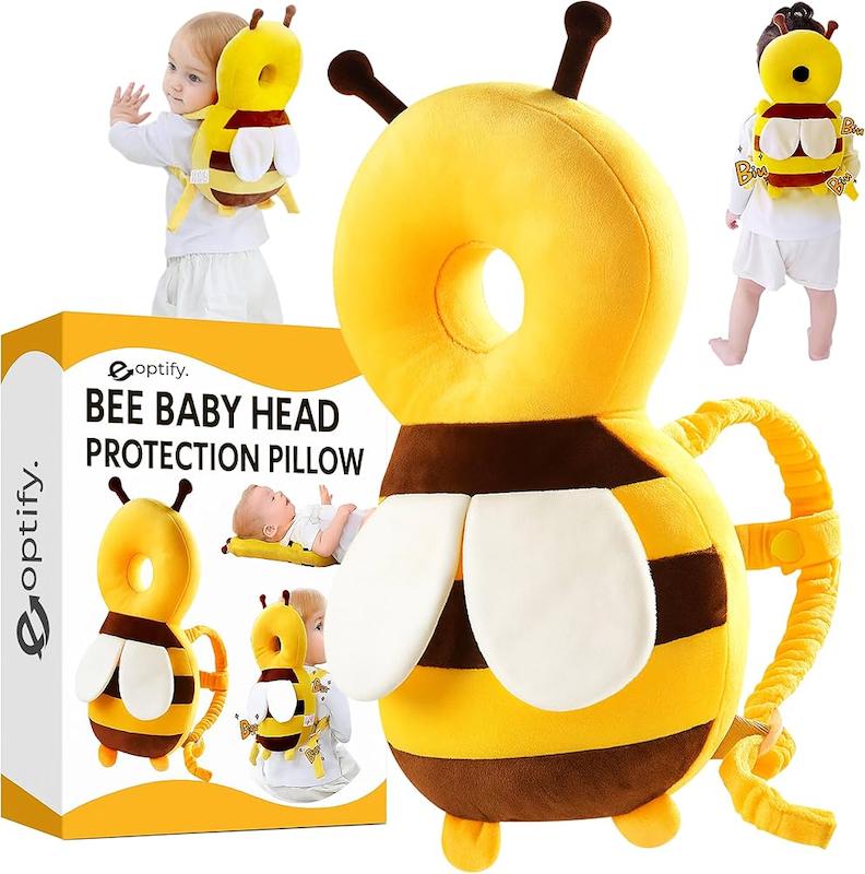 محافظ سر کودک طرح زنبور عسل (Bee Baby Head Protection Pillow Backpack)
