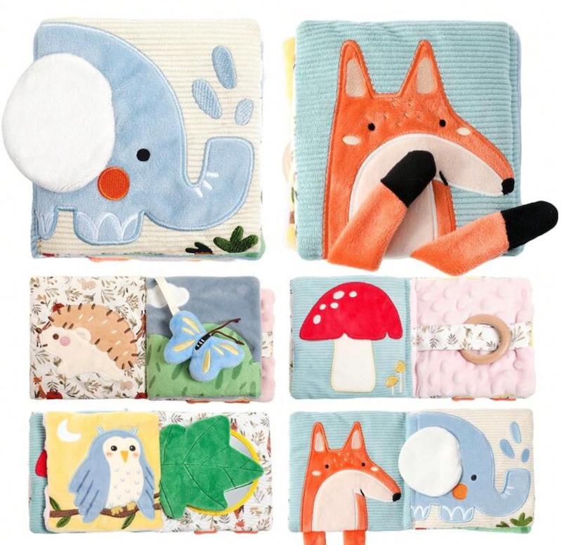 کتاب پارچه‌ای لمسی و آموزشی نوزاد طرح فیل (Baby Elephant Touch & Feel Cloth Book)
