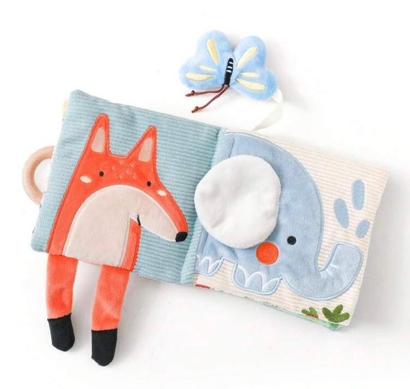 کتاب پارچه‌ای لمسی و آموزشی نوزاد طرح فیل (Baby Elephant Touch & Feel Cloth Book)