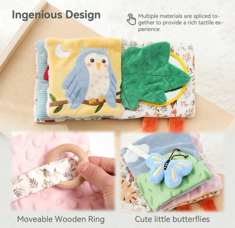 کتاب پارچه‌ای لمسی و آموزشی نوزاد طرح فیل (Baby Elephant Touch & Feel Cloth Book)