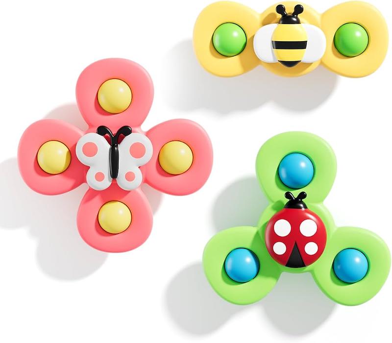 ست ۳ عددی اسپینر چسبونکی طرح حشرات (ALASOU 3PCS Suction Cup Spinner Toys - Farm)