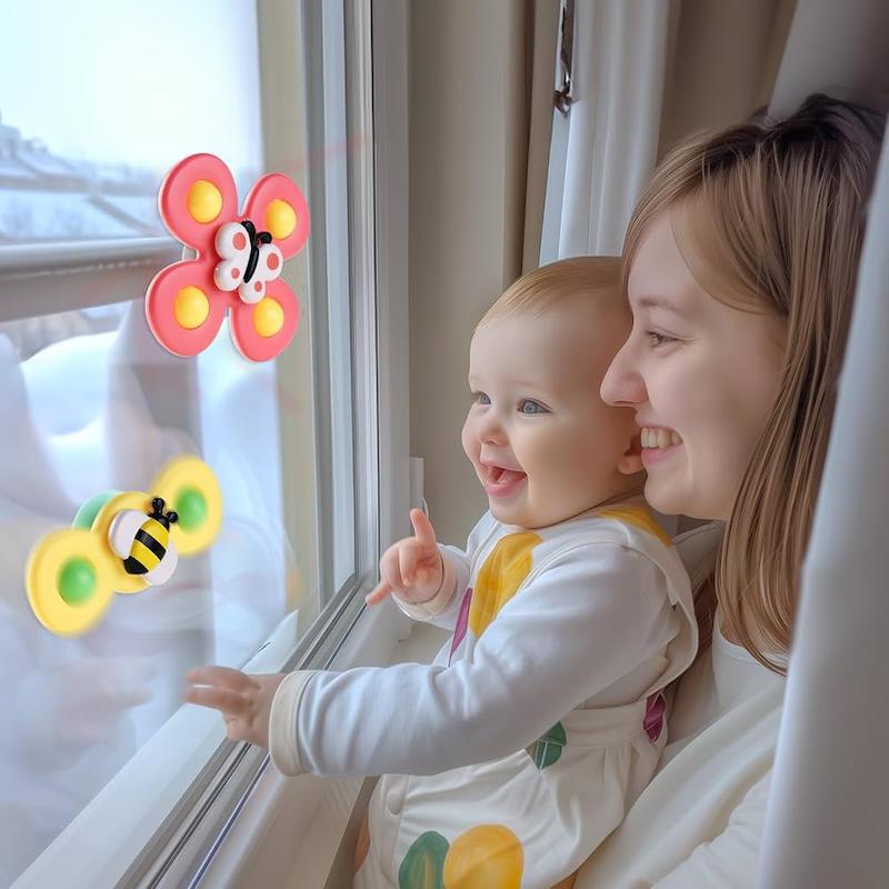 ست ۳ عددی اسپینر چسبونکی طرح حشرات (ALASOU 3PCS Suction Cup Spinner Toys - Farm)
