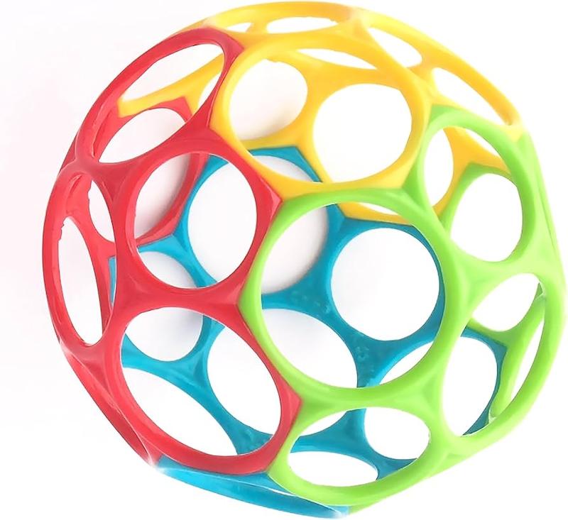 توپ بازی آموزشی ارگونومیک اوکلاسیک (Bright Starts Oball Classic Easy Grasp Toy - Red/Yellow)
