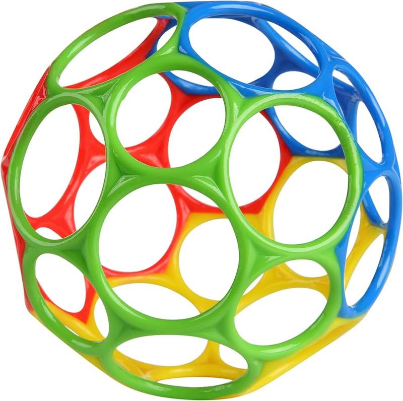 توپ بازی آموزشی ارگونومیک اوکلاسیک (Bright Starts Oball Classic Easy Grasp Toy - Red/Yellow)