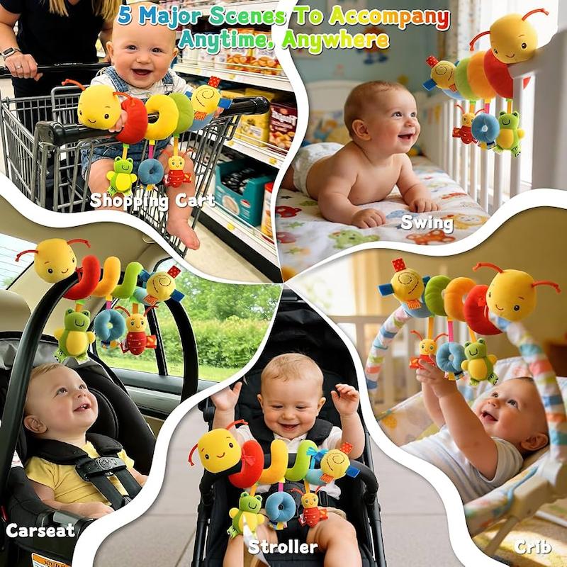 مارپیچ آویز کریپ و کالسکه طرح زنبور و حشرات (FPVERA Activity Spiral Stroller & Car Seat Toy)