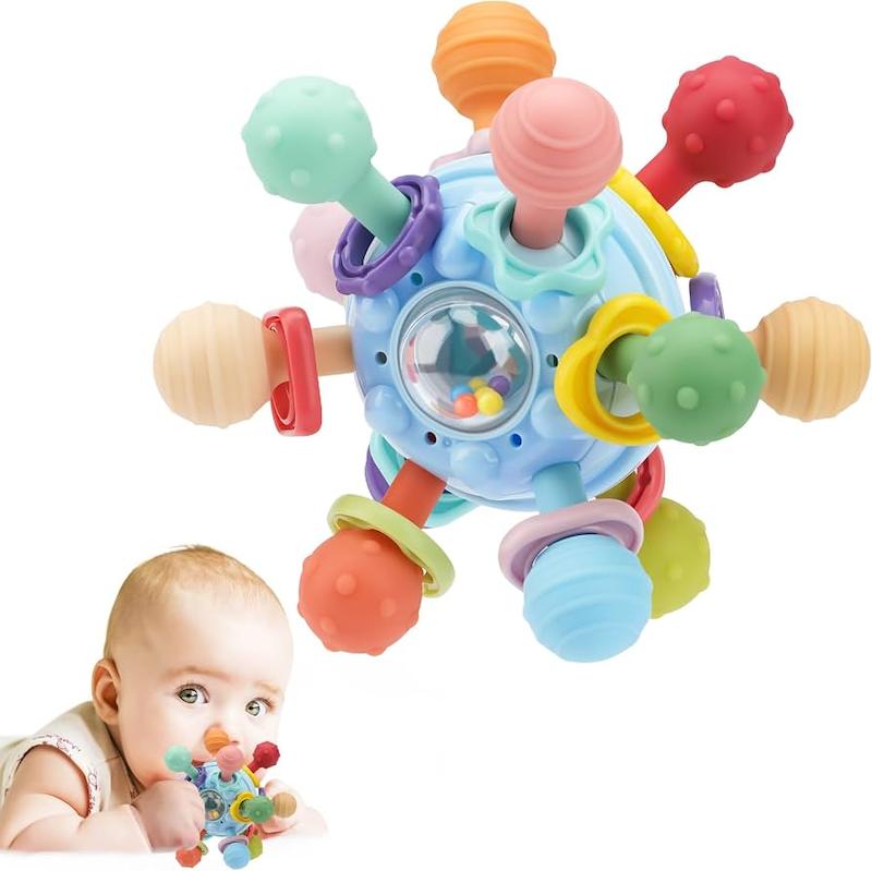 توپ حس‌گری و دندان‌گیر چندبافتی توهی‌بی (TOHIBEE Baby Montessori Sensory & Teething Ball)