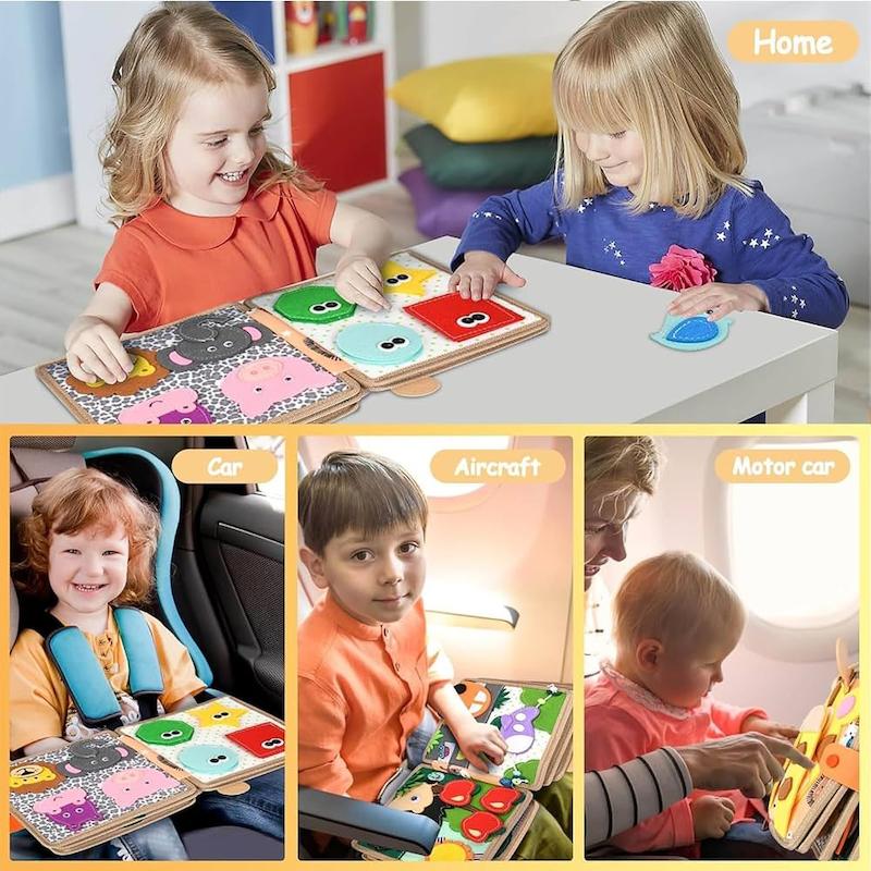 کتاب نمدی آموزشی طرح زرافه (CENXI Montessori Giraffe Felt Quiet Book)