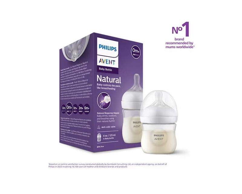 شیشه‌شیر نچرال ریسپانس ۱۲۵ میلی‌لیتر فیلیپس اونت (Philips Avent Natural Response 125ml - 0m+)