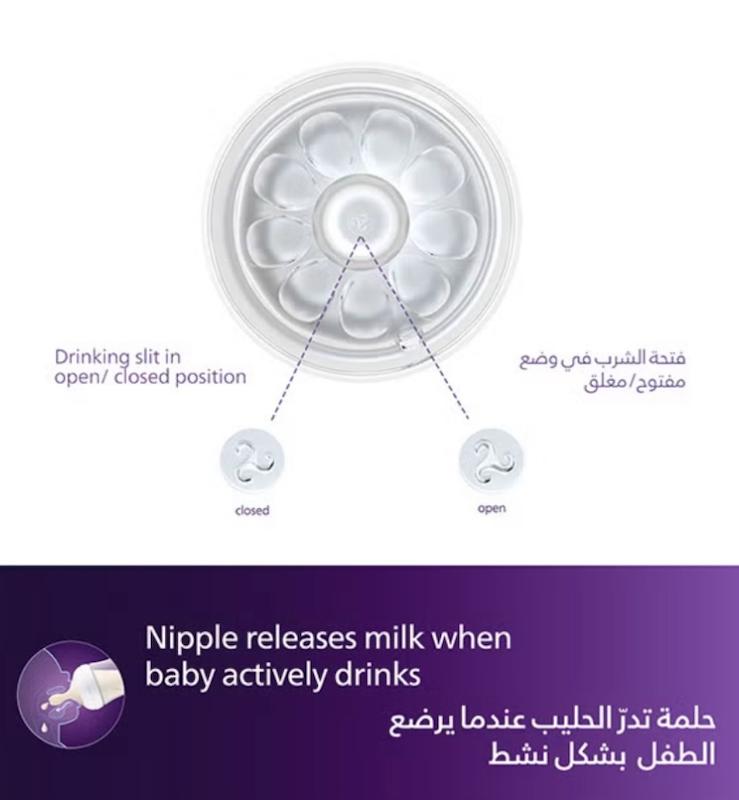 سرپستانک فیلیپس اونت نچرال ریسپانس جریان شماره ۶ - بسته ۲ عددی (Avent Natural Response Nipple Flow 6 Thick Feed - 6M+)