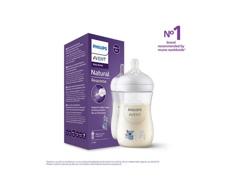 شیشه‌شیر نچرال ۳.۰ فیلیپس اونت ۲۶۰ میلی‌لیتر   طرح کوآلا (Philips Avent Natural 3.0 Bottle 260ml - Koala Design)