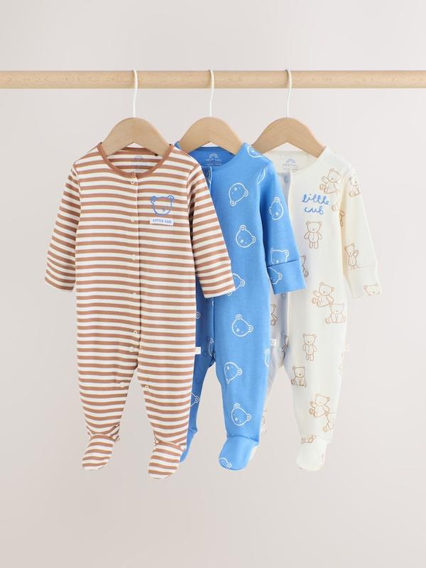 ست سرهمی نوزادی ۳ عددی طرح خرس |  Next sleepsuits 