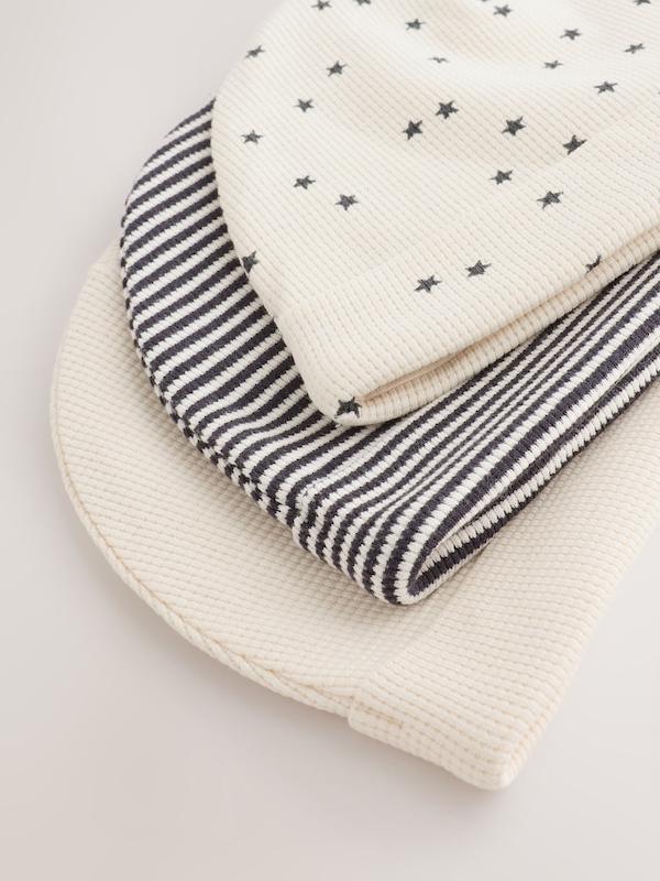 ست کلاه نوزادی ۳ عددی بافت وافل تک‌رنگ |  Next baby beanies