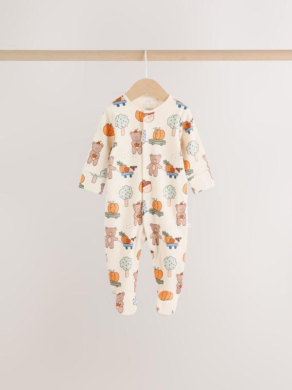 ست سرهمی نوزادی ۳ عددی طرح کدو تنبل |  Next sleepsuits 