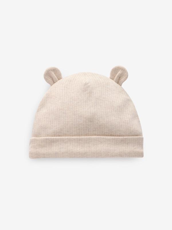 ست کلاه نوزادی ۳ عددی گوش‌دار خنثی و قهوه‌ای | Next baby beanies