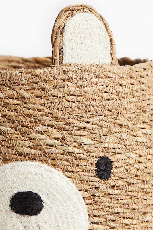 سبد حصیری کنفی طرح خرس اچ اند ام (H&M Bear-Shaped Jute Storage Basket)