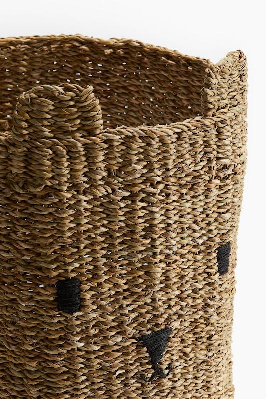 سبد حصیری بافته‌شده طرح خرس اچ اند ام (H&M Braided Storage Basket)