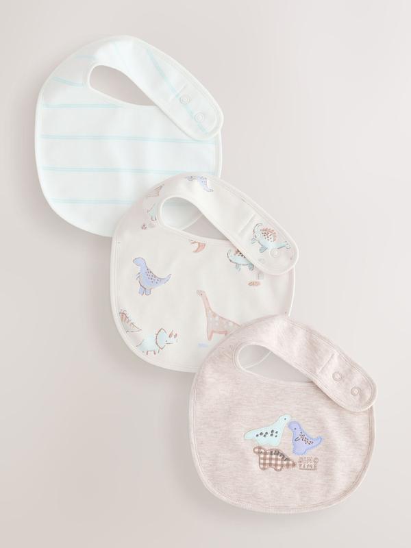 ست پیش‌بند نوزادی ۳ عددی طرح دایناسور خنثی | Next baby bibs