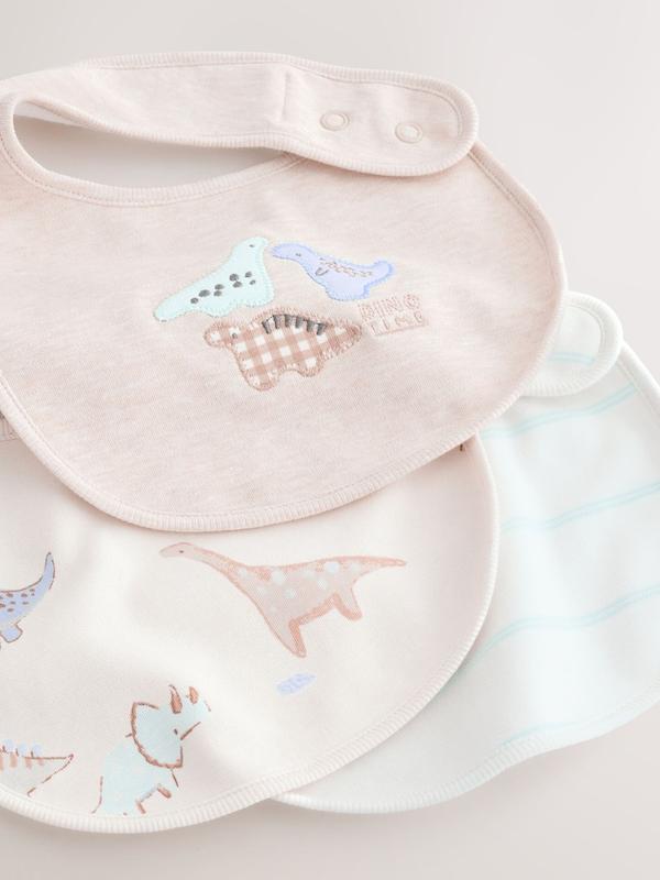 ست پیش‌بند نوزادی ۳ عددی طرح دایناسور خنثی | Next baby bibs