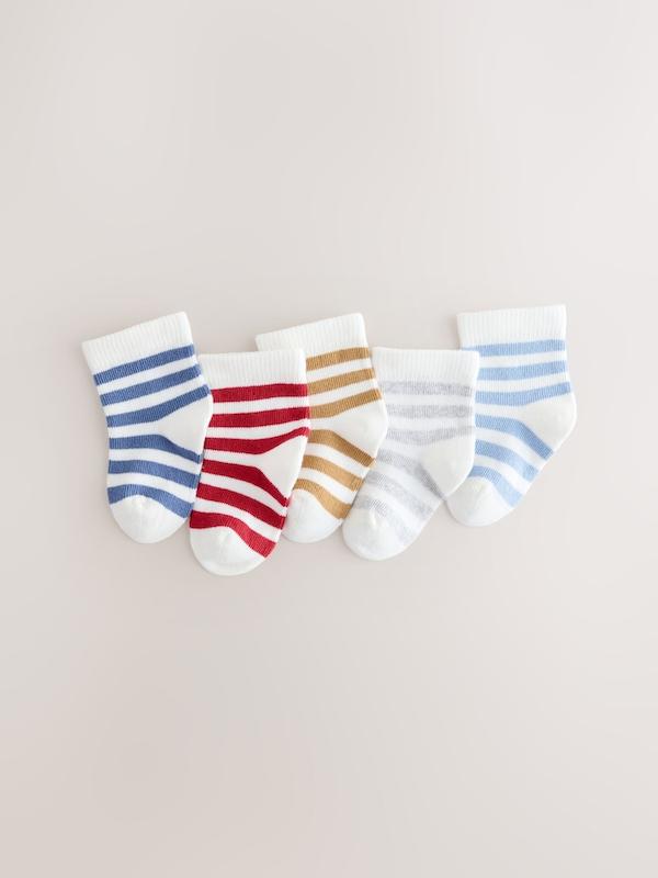 ست جوراب نوزادی ۵ عددی راه‌راه رنگی | Next baby socks