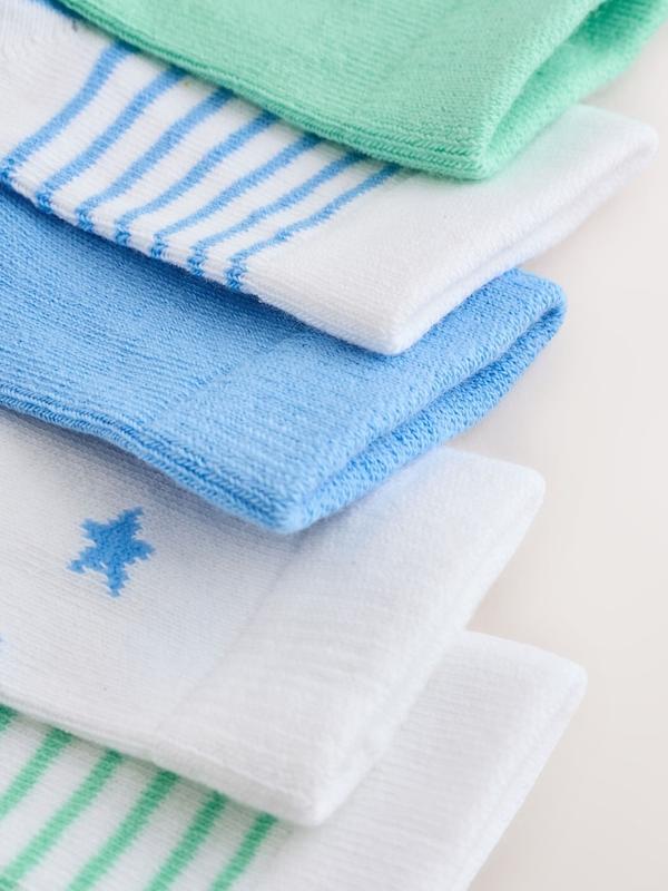 ست جوراب نوزادی ۵ عددی طرح سبز و آبی |  Next baby socks