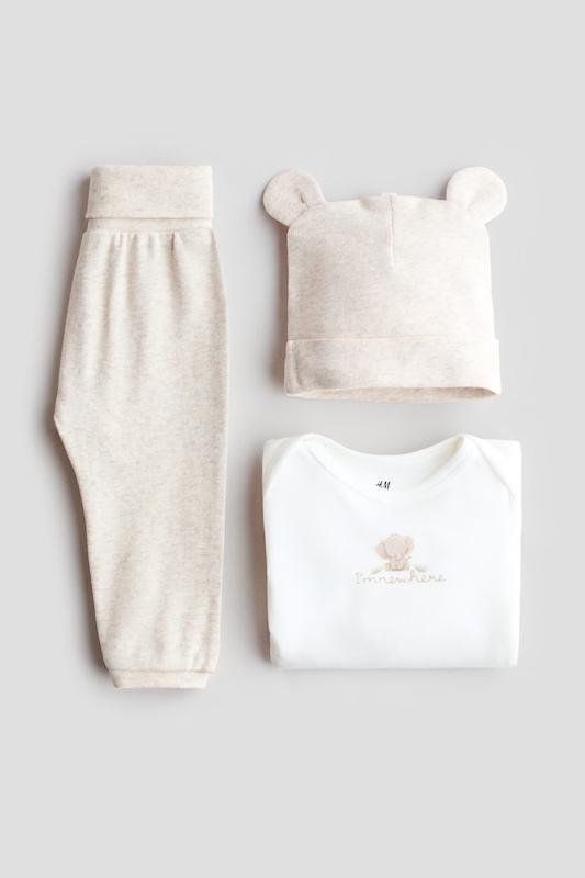 ست ۳ تکه پنبه‌ای اچ اند ام (H&M 3-Piece Cotton Set - /Teddy)