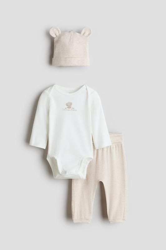 ست ۳ تکه پنبه‌ای اچ اند ام (H&M 3-Piece Cotton Set - /Teddy)
