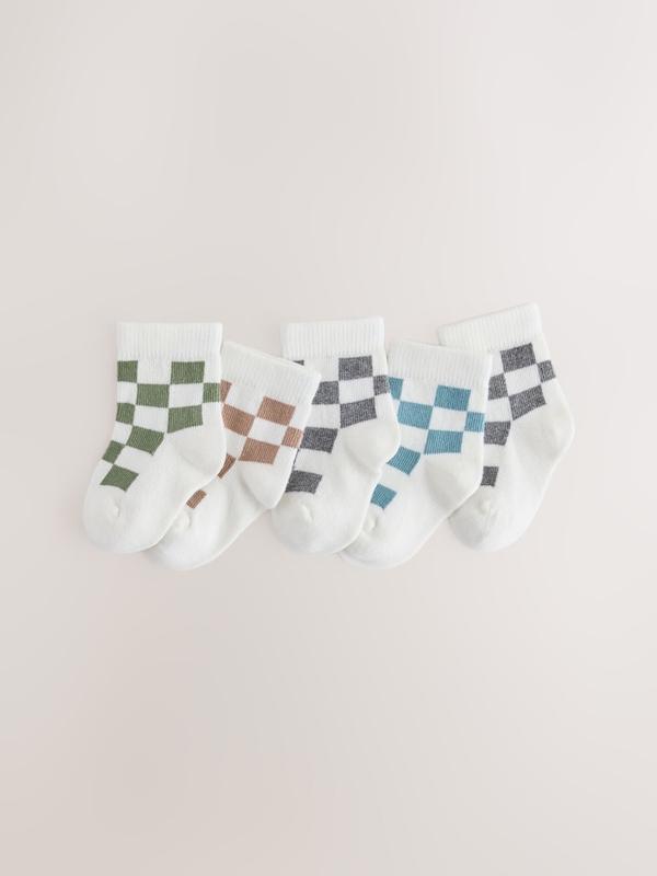 ست جوراب نوزادی ۵ عددی طرح شطرنجی |  Next baby socks