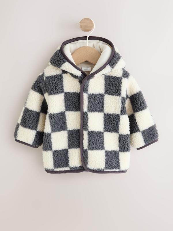 کاپشن و ژاکت پشمی نوزادی طرح شطرنجی طوسی | Next baby jackets