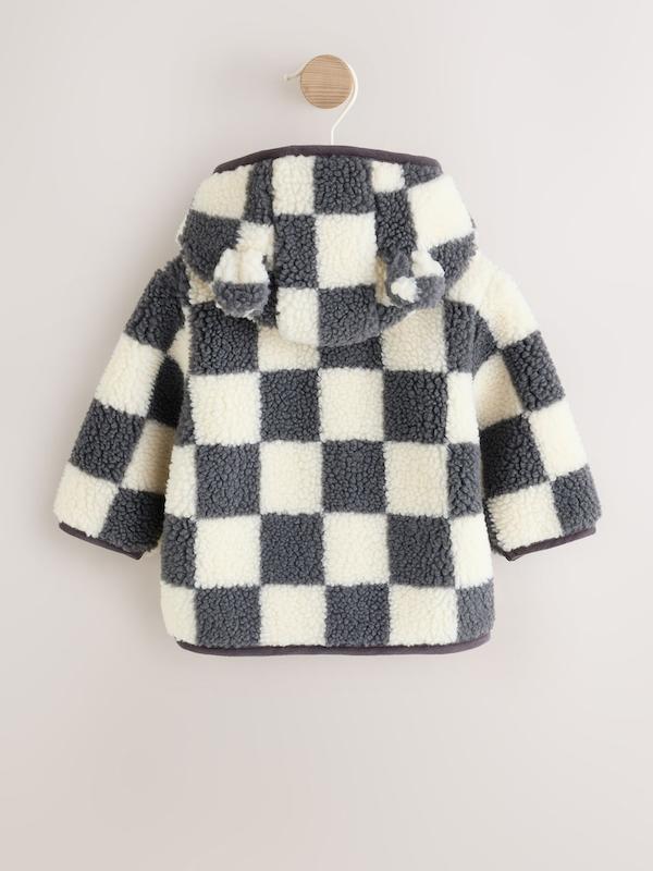 کاپشن و ژاکت پشمی نوزادی طرح شطرنجی طوسی | Next baby jackets