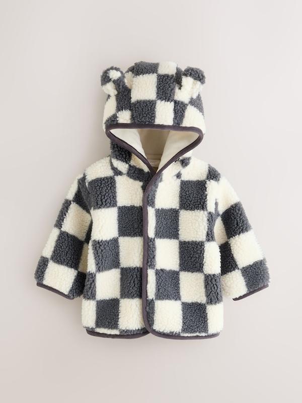 کاپشن و ژاکت پشمی نوزادی طرح شطرنجی طوسی | Next baby jackets