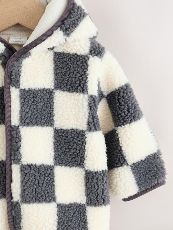 کاپشن و ژاکت پشمی نوزادی طرح شطرنجی طوسی | Next baby jackets