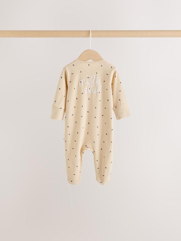 ست سرهمی نوزادی ۳ عددی زیپ‌دار طرح برانچ صورتی | Next sleepsuits
