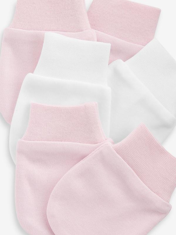 ست دستکش ضدخراش نوزادی ۳ عددی صورتی و سفید | Next baby scratch mitts