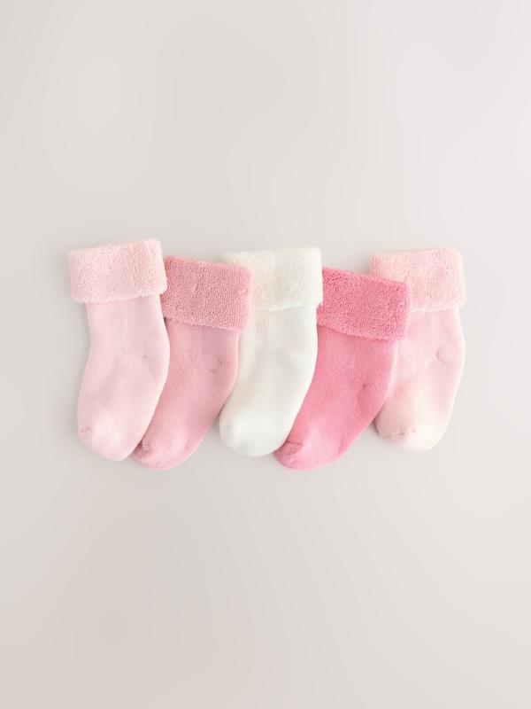 ست جوراب حوله‌ای نوزادی ۵ عددی صورتی |  Next baby socks