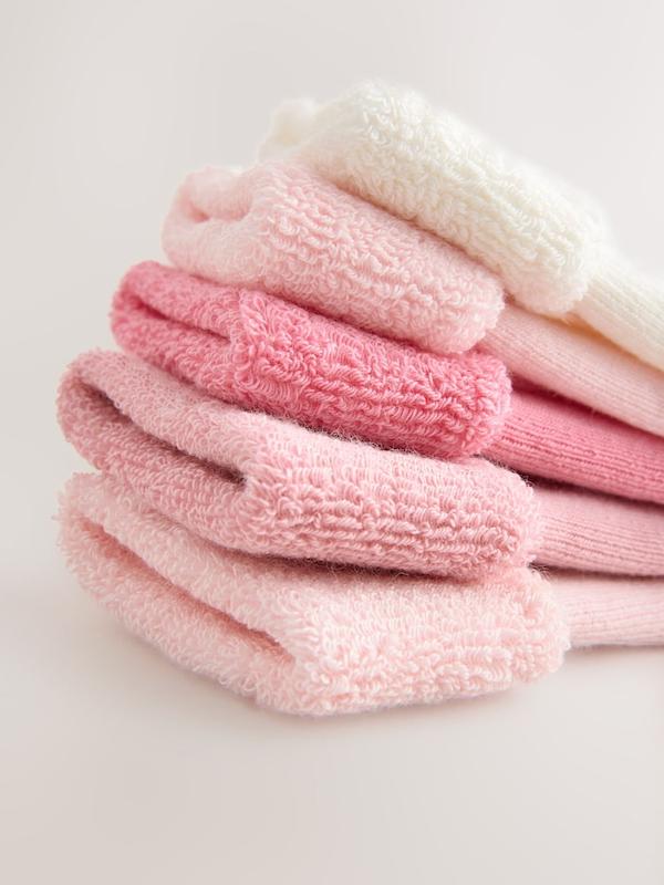 ست جوراب حوله‌ای نوزادی ۵ عددی صورتی |  Next baby socks