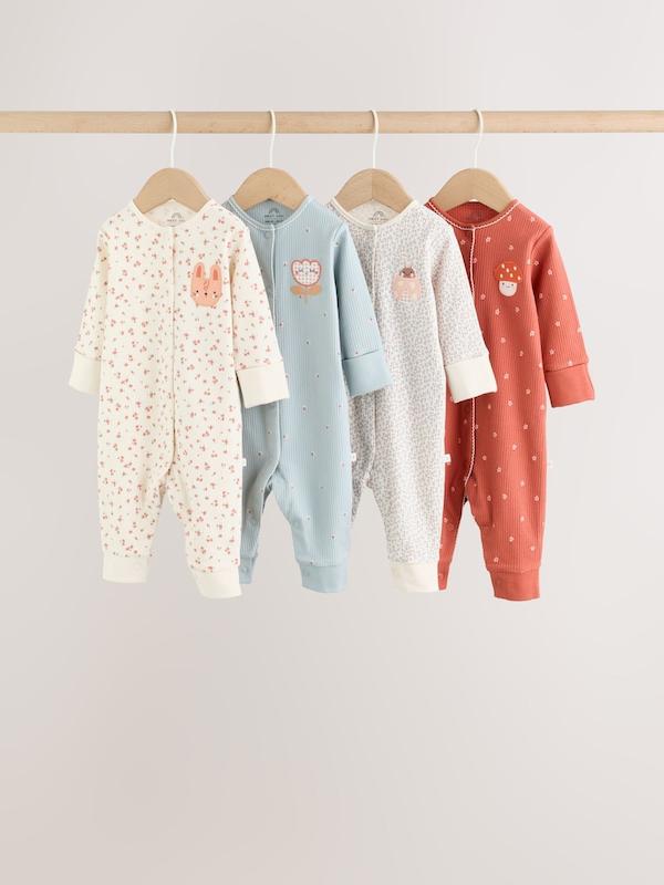 ست سرهمی نوزادی ۴ عددی طرح گل‌دار و فانتزی | Next sleepsuits 