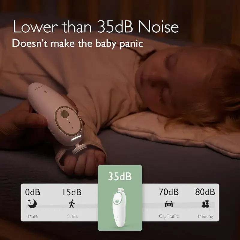 ناخن‌گیر و سوهان برقی نوزاد مامکوزی |  Momcozy Electric Baby Nail Trimmer