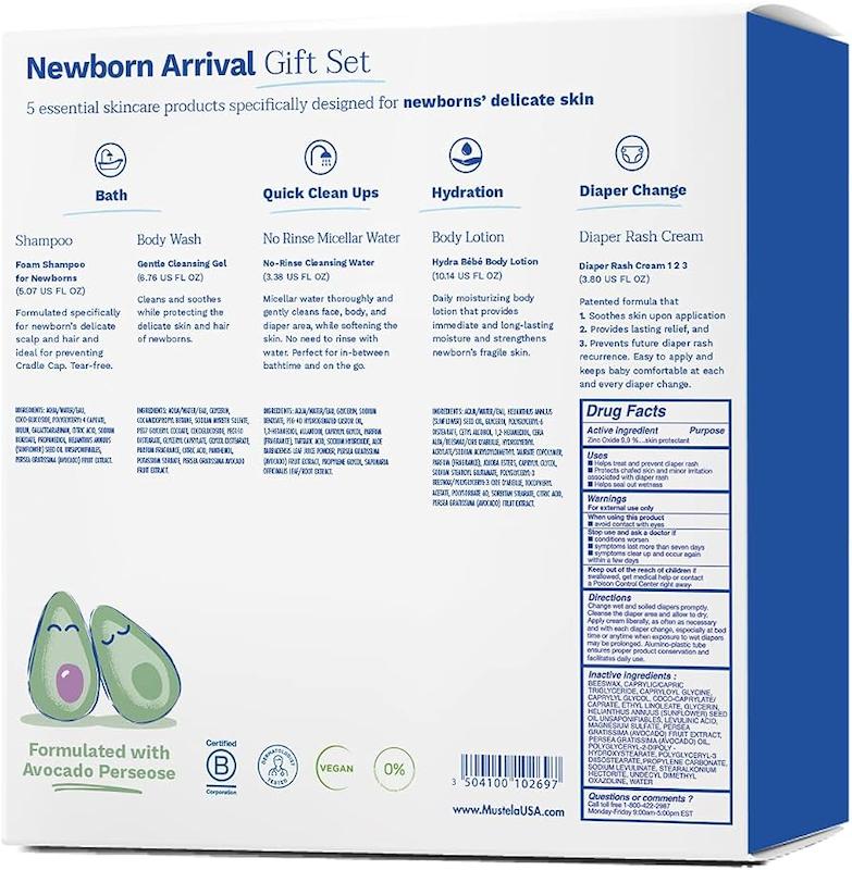 ست هدیه و بهداشتی ۵ تکه نوزاد ماستلا (Mustela Newborn Arrival Gift Set - 5 Items)