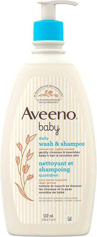 شامپو سر و بدن ملایم نوزاد آوینو (Aveeno Baby Daily Care Gentle Wash & Shampoo - 532ml)