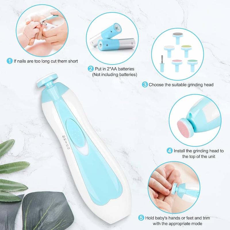 سوهان ناخن برقی نوزاد ۶ در ۱ کانلیونز لایف (Qunlions Life 6-in-1 Electric Nail File Trimmer  )