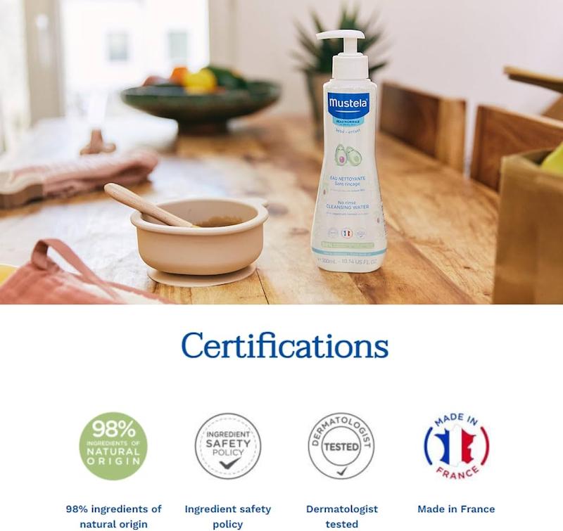 آب پاک‌کننده بدون نیاز به آبکشی نوزاد ماستلا (Mustela No-Rinse Cleansing Water - 300ml)