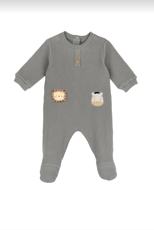 سرهمی نوزادی یقه‌گرد دکمه‌دار طرح حیوانات چیکو | Chicco sleepsuits